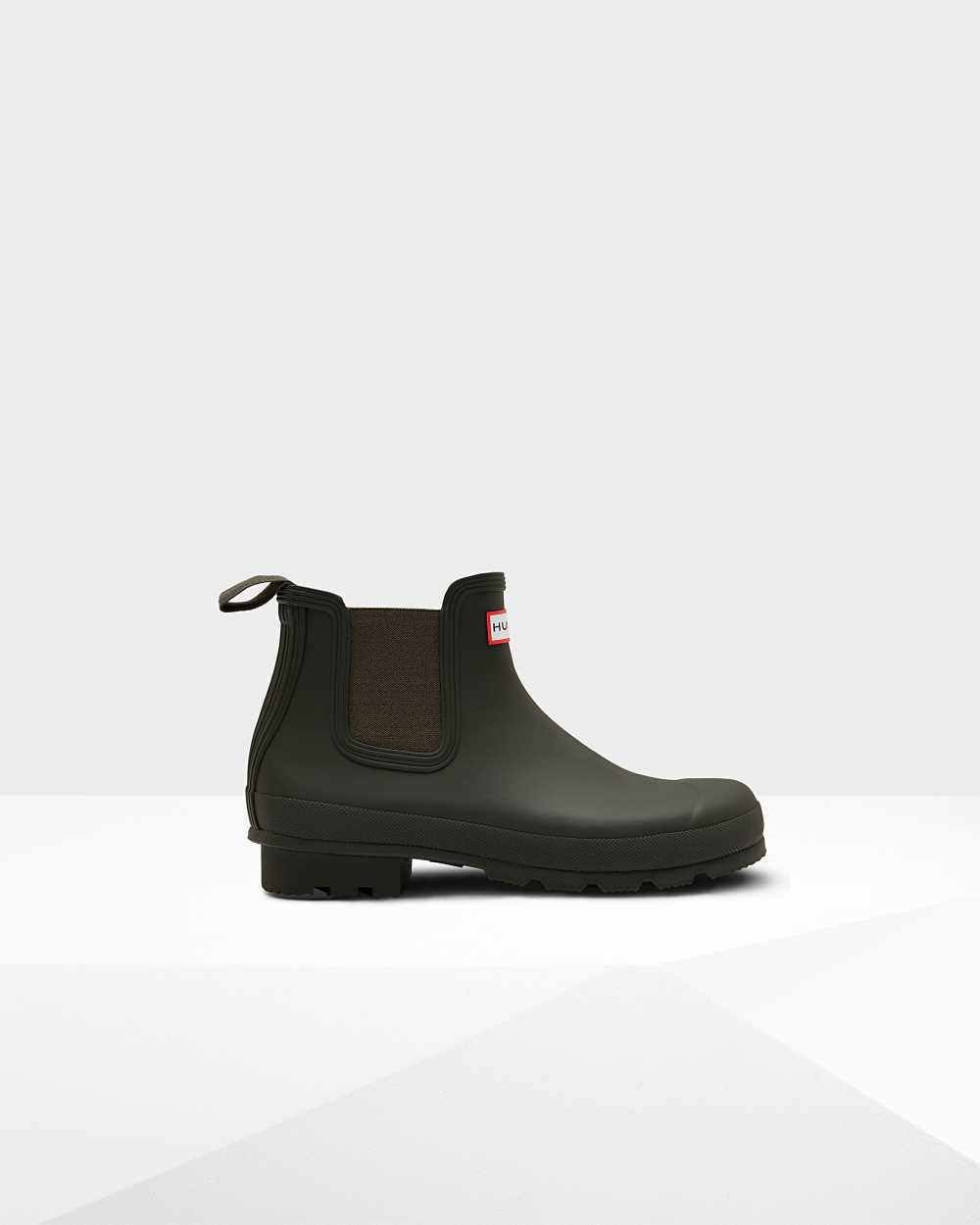 Mens Hunter Original Chelsea Boots Dark Olive | YACBSG-352